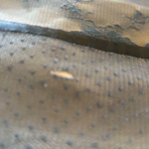 Rinascimento Made In Italy Lace & Sheer Slip Dress M Gray With Black Floral Acce - Picture 9 of 12